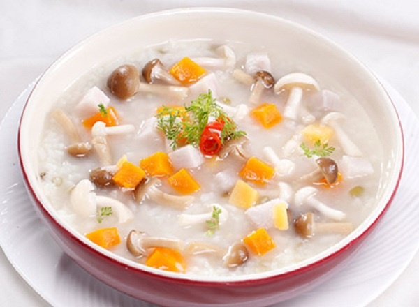 Cháo nấm chay