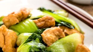 Cải thìa xào tàu hũ
