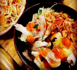 Xôi gà xé đơn giản