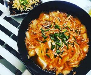 Canh kim chi cay nồng