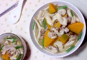 Canh nấm bào ngư thịt băm